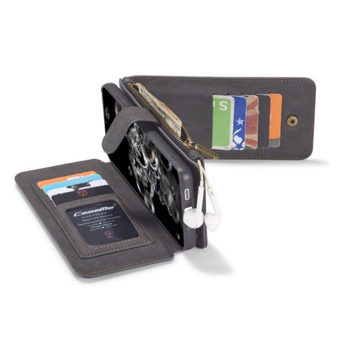 Caseme - Samsung Galaxy S20 Ultra Handy Hülle - Leder Etui mit abnehmbarer Plastik Hülle - schwarz