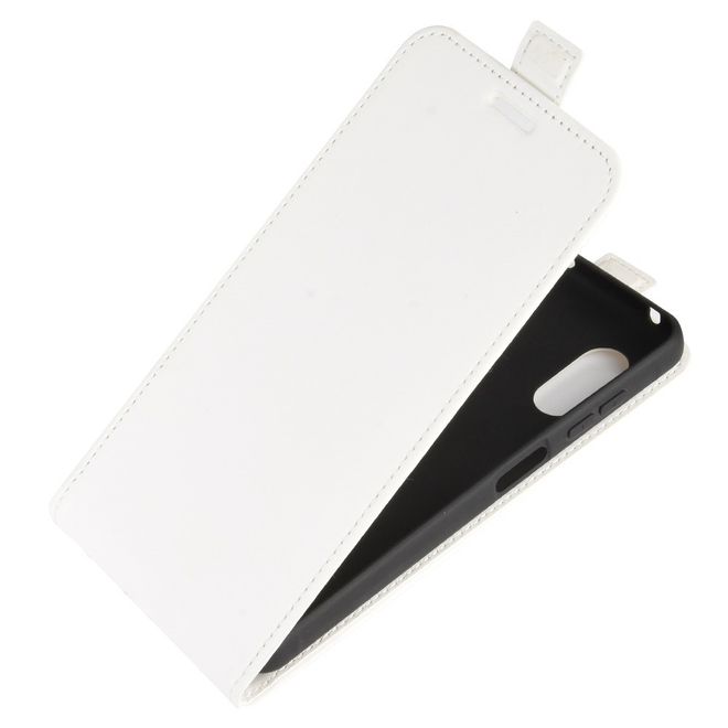 Samsung Galaxy Xcover Pro Handyhülle - Crazy Horse Leder Flipcase - vertikal - weiss