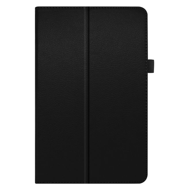 Samsung Galaxy Tab S6 Lite Hülle - Litchi Leder Bookcover - schwarz