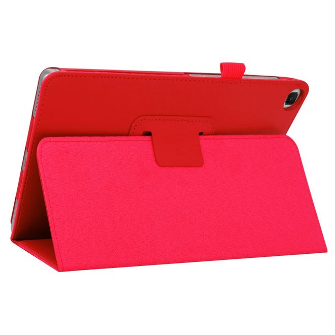 Samsung Galaxy Tab S6 Lite Hülle - Litchi Leder Bookcover - rot