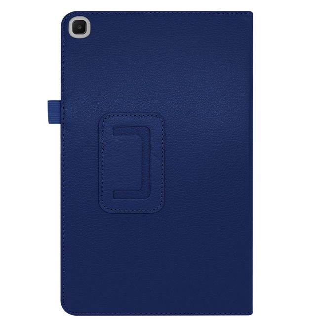 Samsung Galaxy Tab S6 Lite Hülle - Litchi Leder Bookcover - dunkelblau