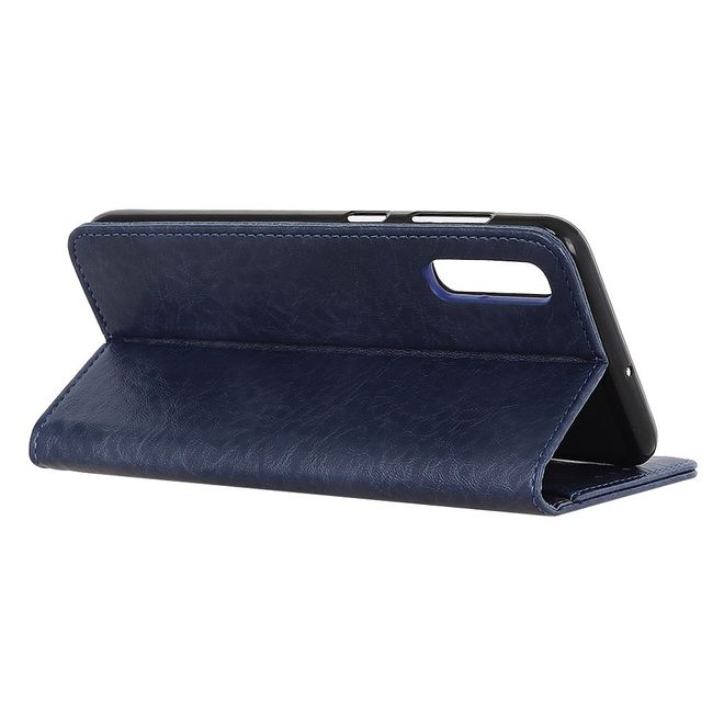 Sony Xperia L4 Handy Hülle - Crazy Horse V Leder Bookcover Series - blau