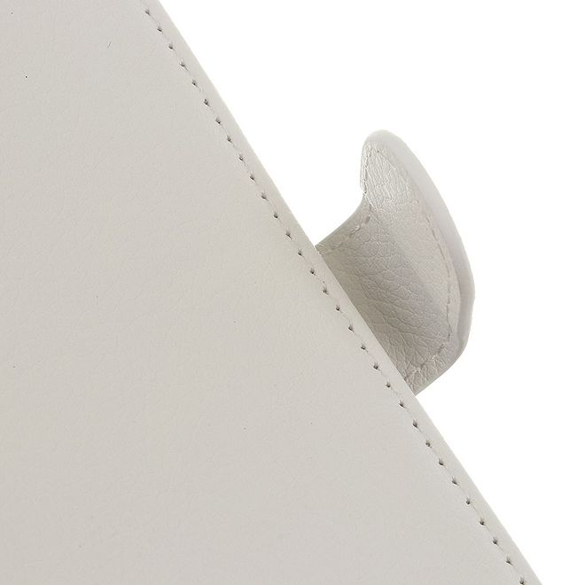 ZTE Blade A3 (2020) Handy Hülle - Litchi Leder Bookcover Series - weiss