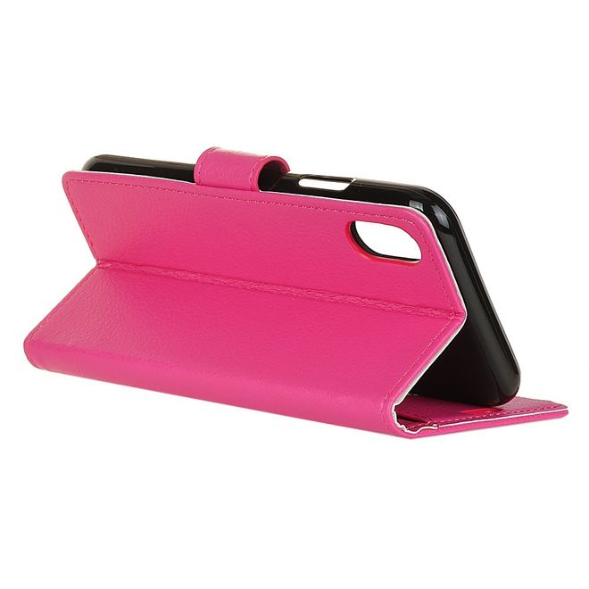 ZTE Blade A3 (2020) Handy Hülle - Litchi Leder Bookcover Series - rosa