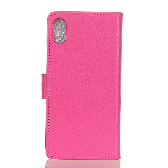 ZTE Blade A3 (2020) Handy Hülle - Litchi Leder Bookcover Series - rosa