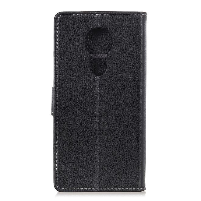 Nokia 5.3 Handy Hülle - Litchi Leder Bookcover Series - schwarz