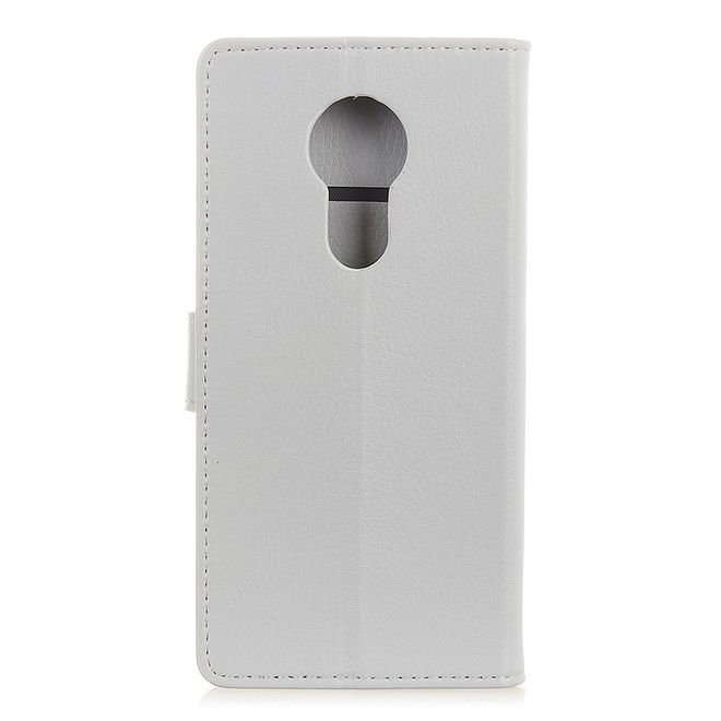 Nokia 5.3 Handy Hülle - Litchi Leder Bookcover Series - weiss