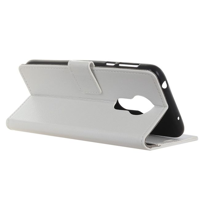 Nokia 5.3 Handy Hülle - Litchi Leder Bookcover Series - weiss