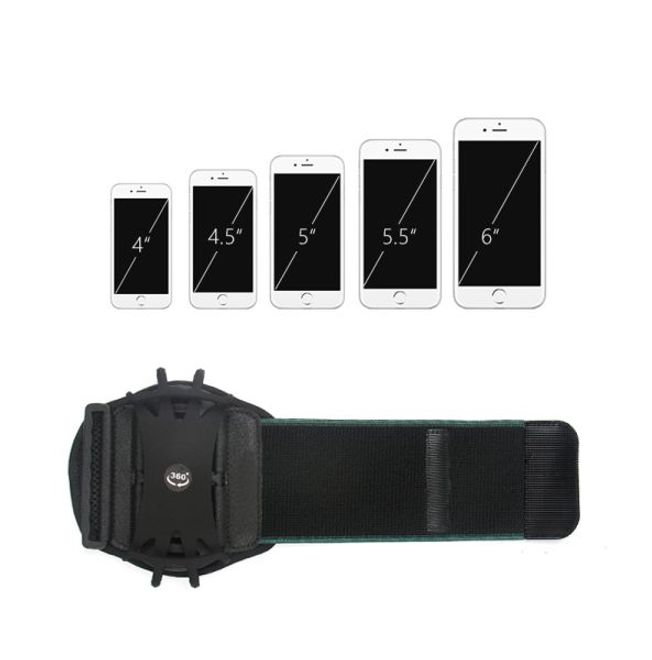 Devia - Universal Sport Armband fürs Handgelenk (4 - 6.5" Smartphone) - 360 Grad Drehbar - schwarz