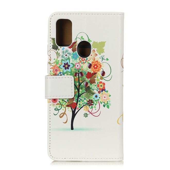 Samsung Galaxy A21s Handy Hülle - Leder Bookcover Image Series - farbiger Baum