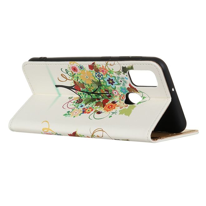 Samsung Galaxy A21s Handy Hülle - Leder Bookcover Image Series - farbiger Baum