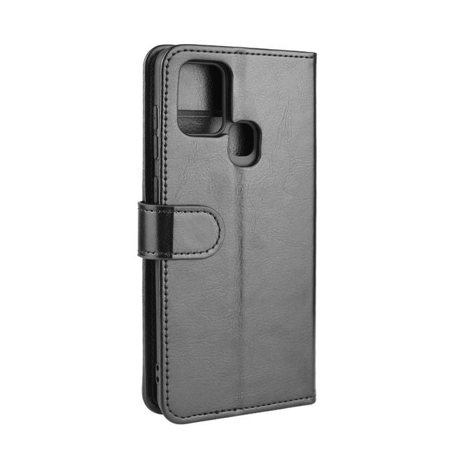 Samsung Galaxy A21s Handyhülle - Crazy Horse Leder Bookcover Series - schwarz
