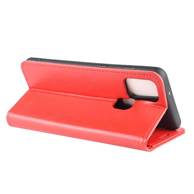 Samsung Galaxy A21s Handyhülle - Crazy Horse Leder Bookcover Series - rot