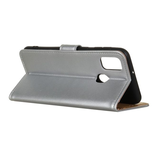 Huawei P smart 2020 Handy Hülle - Classic II Leder Bookcover Series - silber