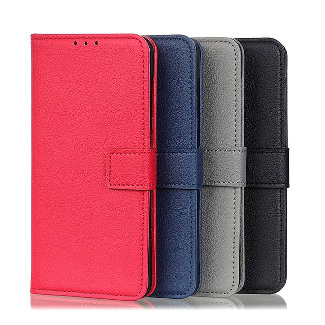 Motorola Moto G Pro Handy Hülle - Litchi Leder Bookcover II Series - schwarz