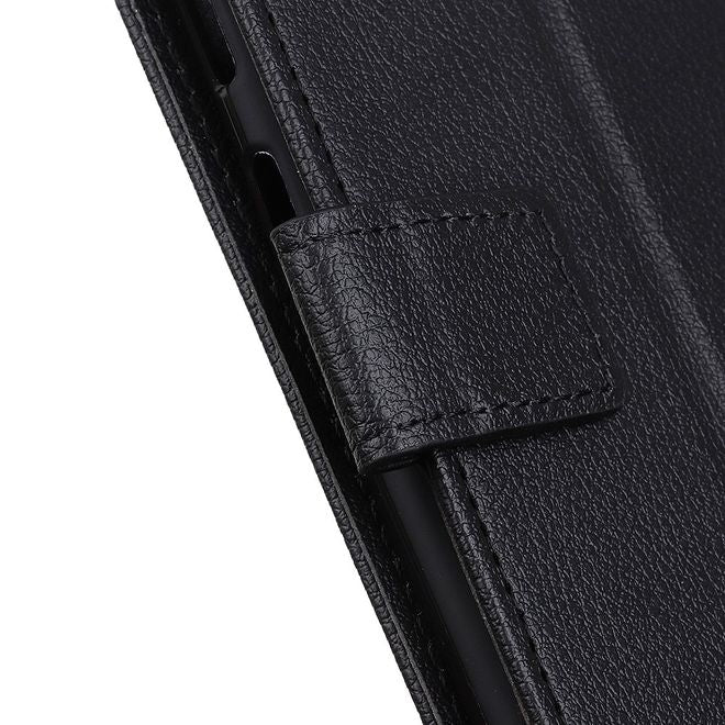 Motorola Moto G Pro Handy Hülle - Litchi Leder Bookcover II Series - schwarz