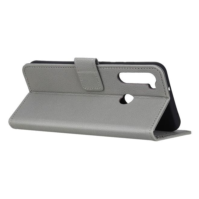 Motorola Moto G Pro Handy Hülle - Litchi Leder Bookcover II Series - grau