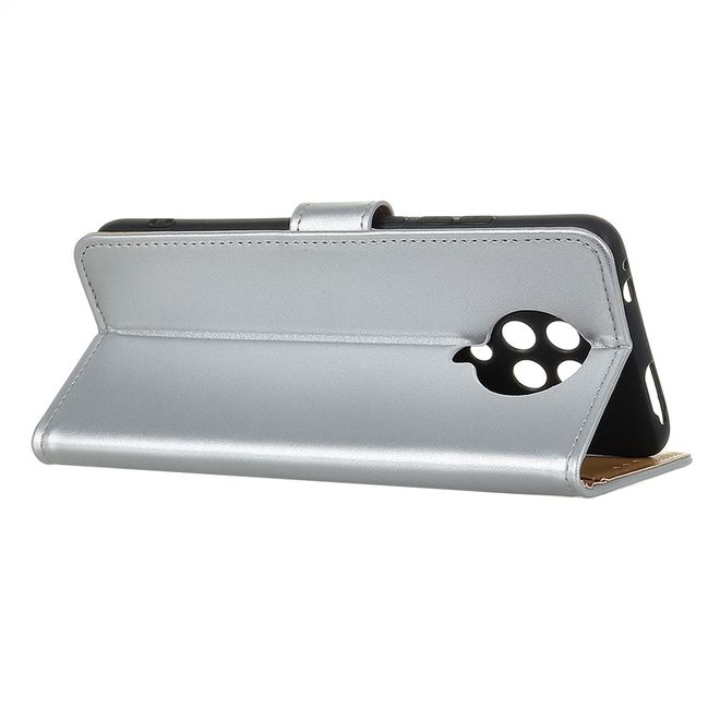 Xiaomi Poco F2 Pro Handy Hülle - Classic II Leder Bookcover Series - silber