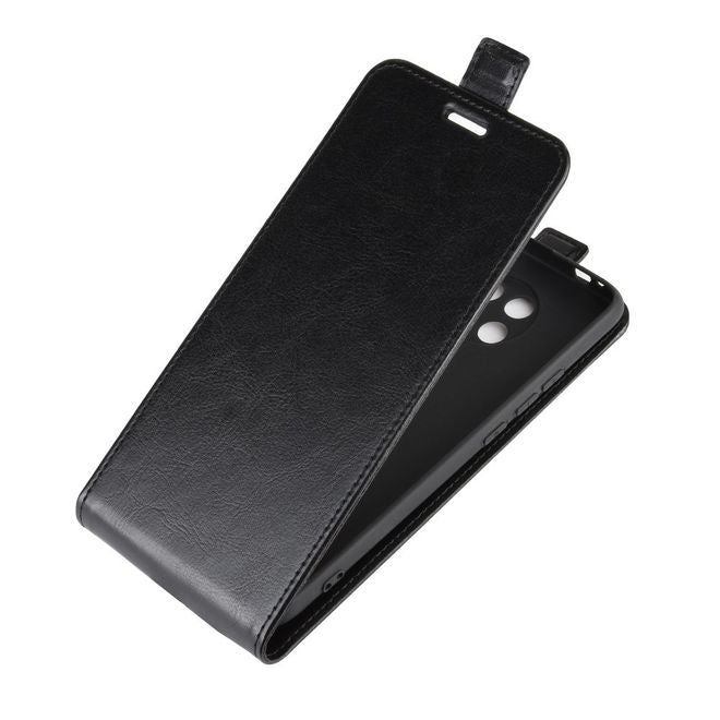 Xiaomi Poco F2 Pro Handyhülle - Crazy Horse Leder Flipcase - vertikal - schwarz