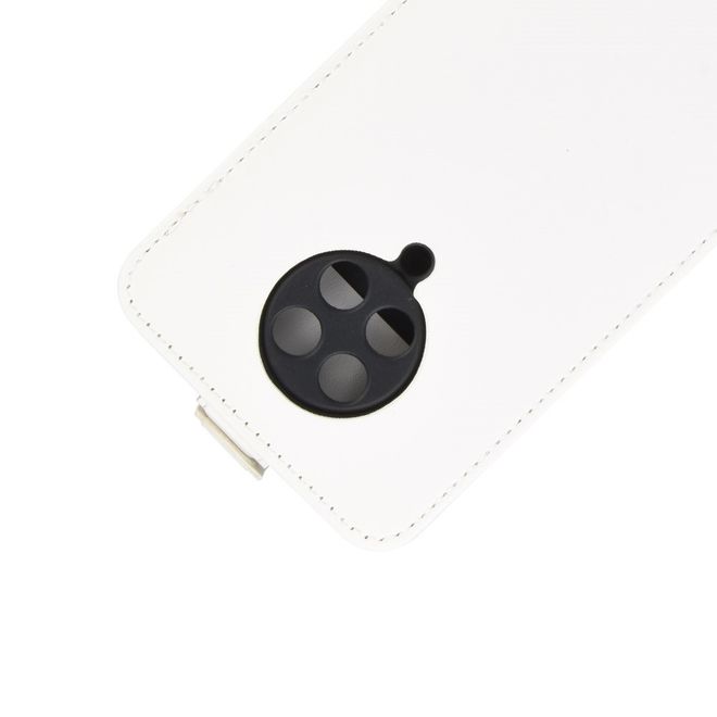 Xiaomi Poco F2 Pro Handyhülle - Crazy Horse Leder Flipcase - vertikal - weiss