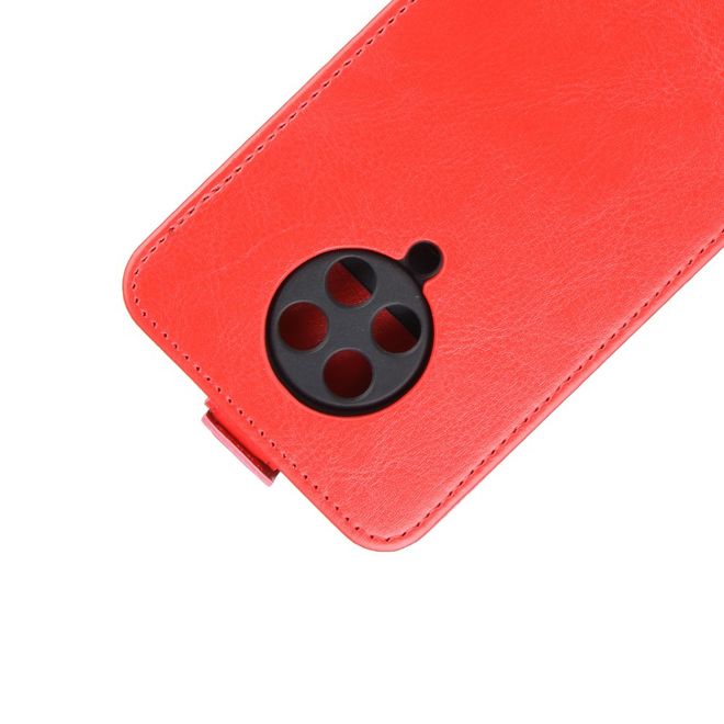 Xiaomi Poco F2 Pro Handyhülle - Crazy Horse Leder Flipcase - vertikal - rot