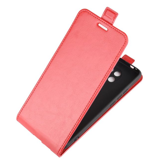 Xiaomi Poco F2 Pro Handyhülle - Crazy Horse Leder Flipcase - vertikal - rot