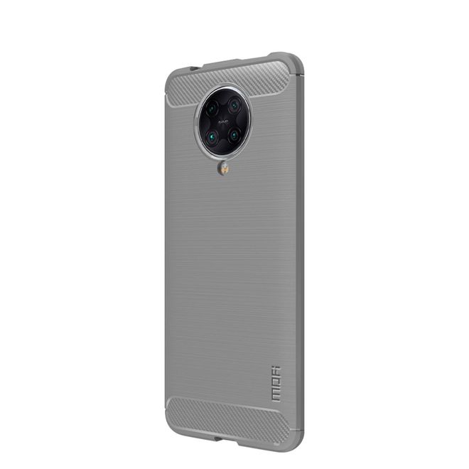 Mofi - Xiaomi Poco F2 Pro Hülle - TPU Softcase - Carbon Fiber Series - grau