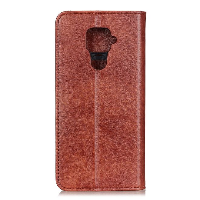 Xiaomi Redmi Note 9 Handy Hülle - Crazy Horse V Leder Bookcover Series - braun