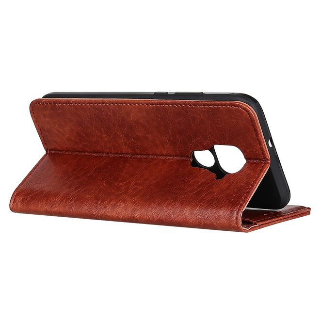 Xiaomi Redmi Note 9 Handy Hülle - Crazy Horse V Leder Bookcover Series - braun