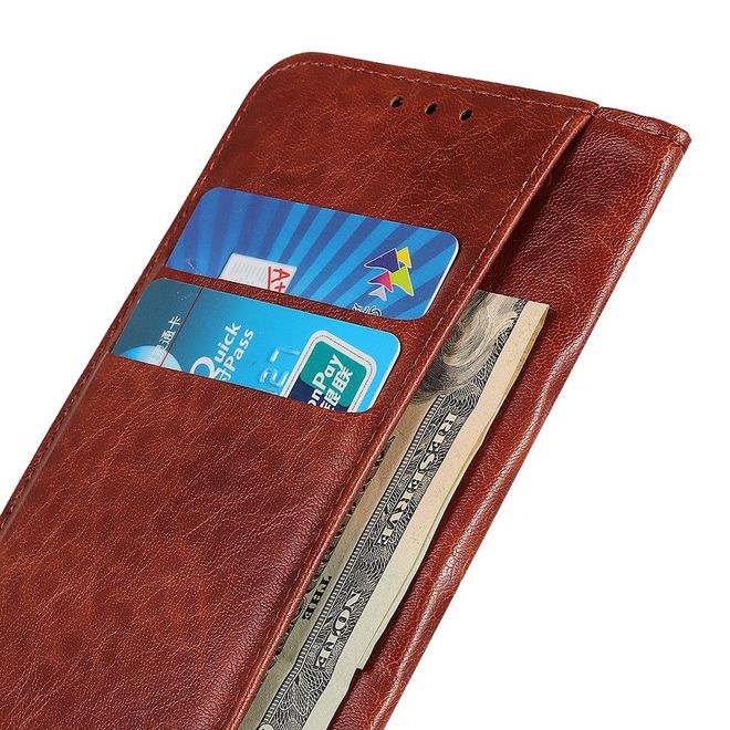 Xiaomi Redmi Note 9 Handy Hülle - Crazy Horse V Leder Bookcover Series - braun