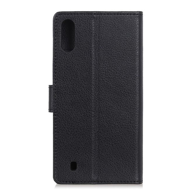 ZTE Blade A7 (2020) Handy Hülle - Litchi Leder Bookcover Series - schwarz