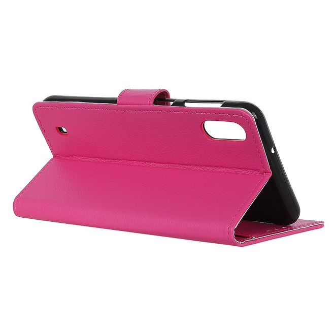 ZTE Blade A7 (2020) Handy Hülle - Litchi Leder Bookcover Series - rosa