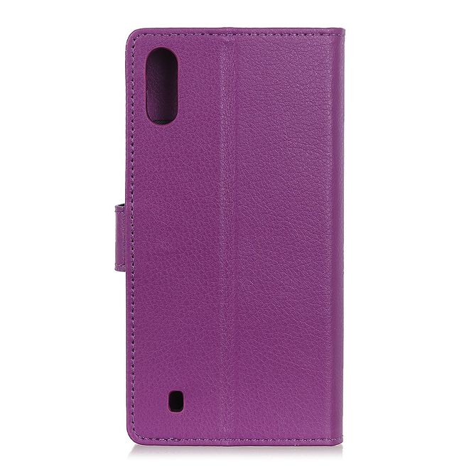 ZTE Blade A7 (2020) Handy Hülle - Litchi Leder Bookcover Series - purpur