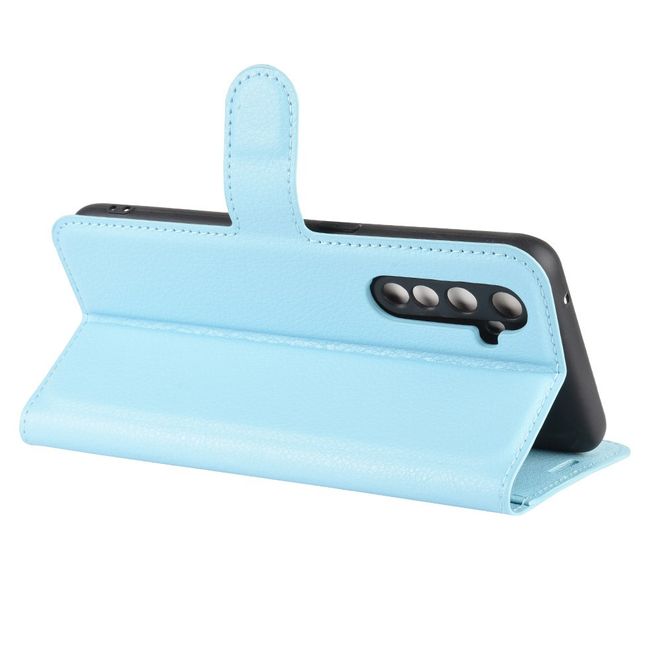 Realme X50 Pro 5G Handy Hülle - Litchi Leder Bookcover Series - blau