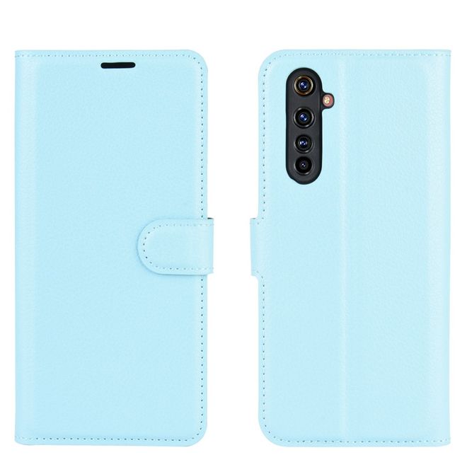Realme X50 Pro 5G Handy Hülle - Litchi Leder Bookcover Series - blau