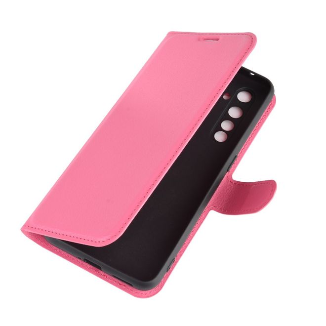 Realme X50 Pro 5G Handy Hülle - Litchi Leder Bookcover Series - rosa
