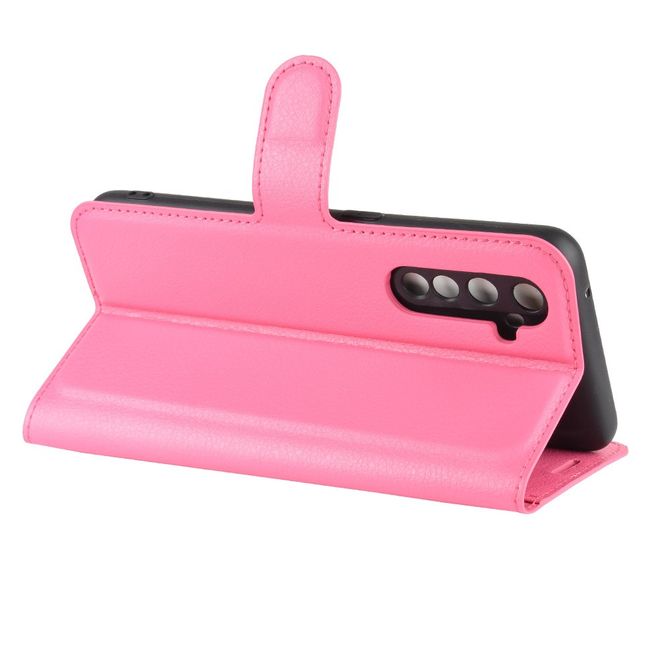 Realme X50 Pro 5G Handy Hülle - Litchi Leder Bookcover Series - rosa