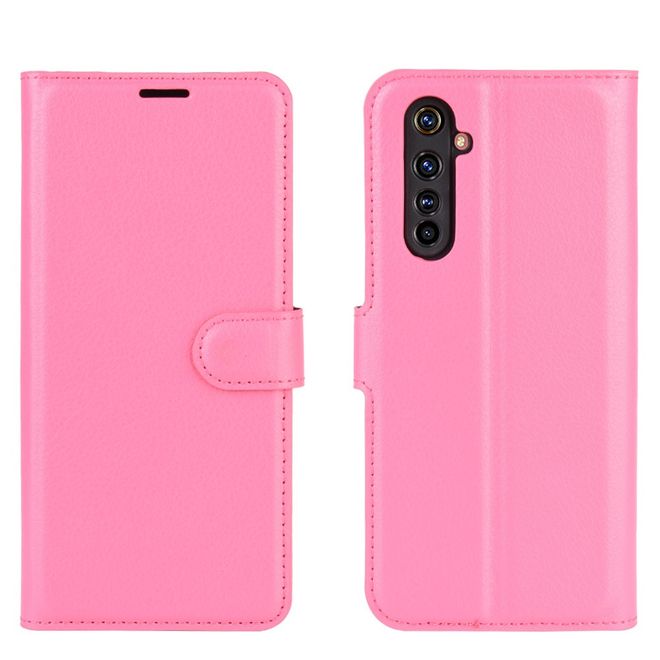 Realme X50 Pro 5G Handy Hülle - Litchi Leder Bookcover Series - rosa