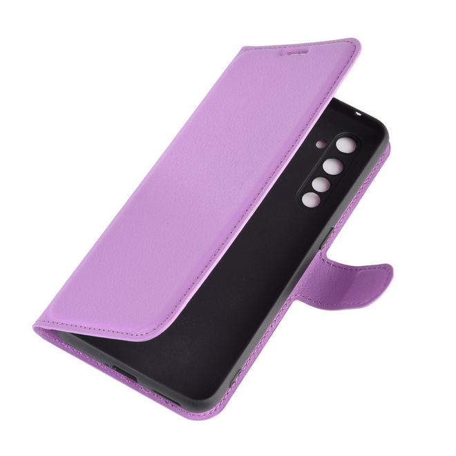 Realme X50 Pro 5G Handy Hülle - Litchi Leder Bookcover Series - purpur