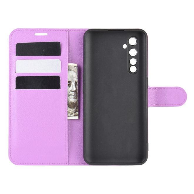Realme X50 Pro 5G Handy Hülle - Litchi Leder Bookcover Series - purpur
