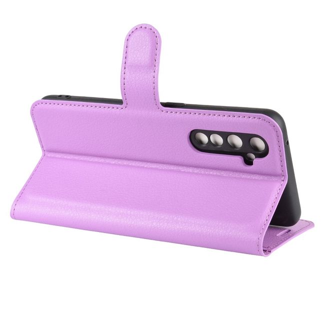 Realme X50 Pro 5G Handy Hülle - Litchi Leder Bookcover Series - purpur