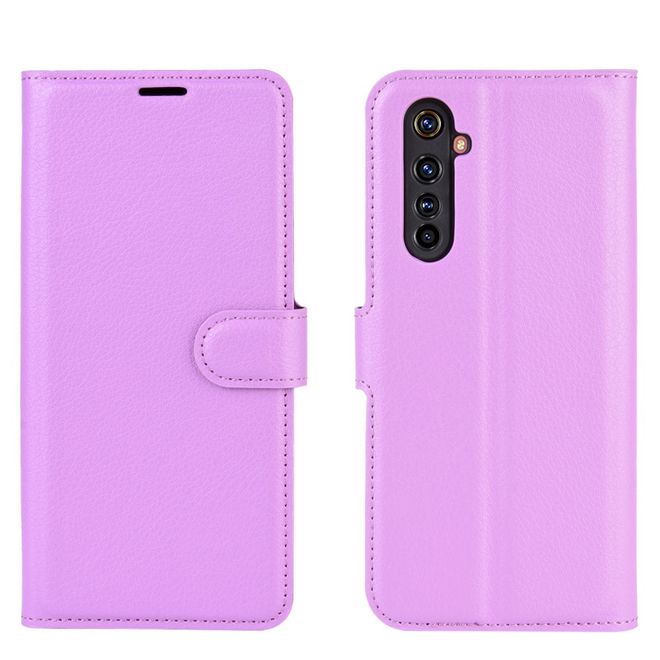 Realme X50 Pro 5G Handy Hülle - Litchi Leder Bookcover Series - purpur