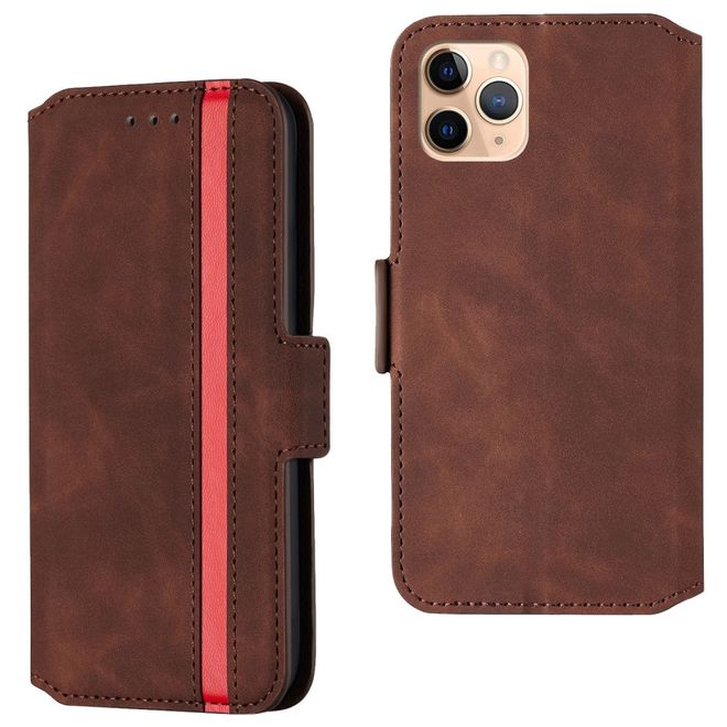 iPhone 11 Pro Handy Hülle - Vintage Leder Bookcover - kaffeefarben