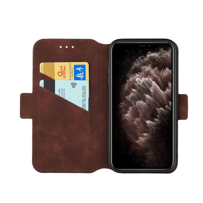 iPhone 11 Pro Handy Hülle - Vintage Leder Bookcover - kaffeefarben