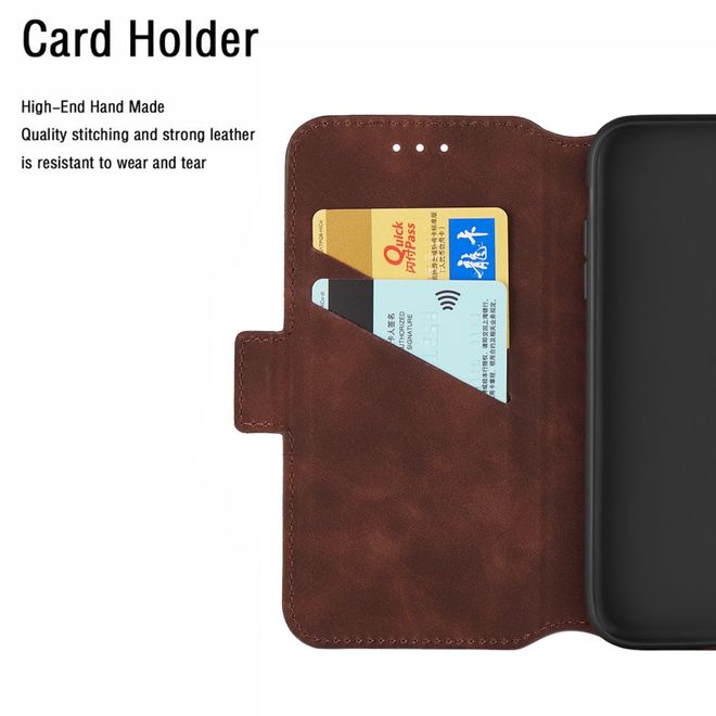 iPhone 11 Pro Handy Hülle - Vintage Leder Bookcover - kaffeefarben