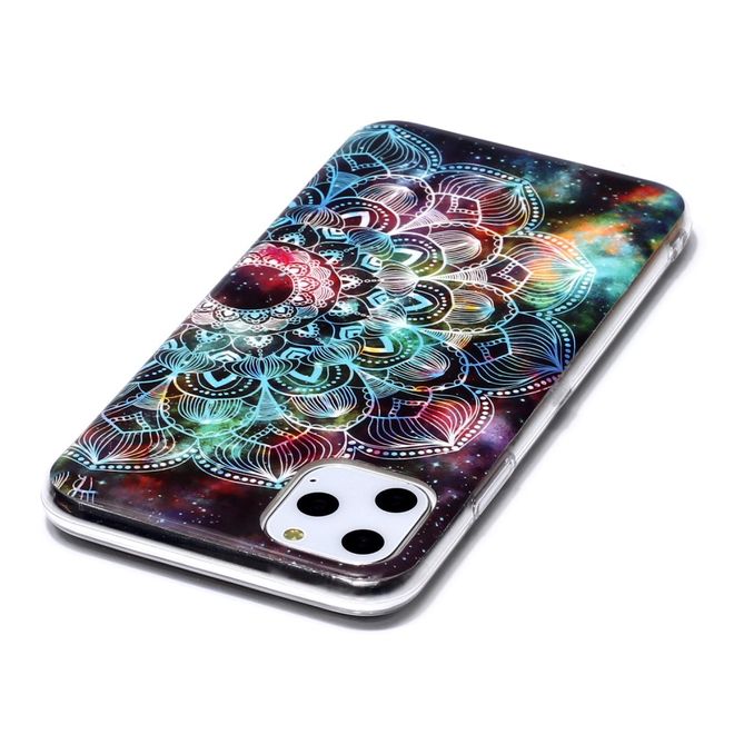 iPhone 11 Pro Max Hülle - TPU Softcase - fluoreszierend - Mandala Blume