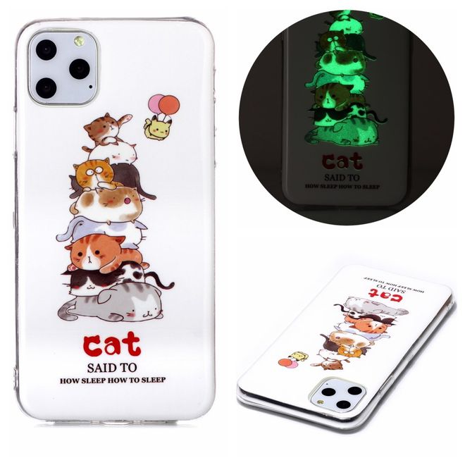 Coque pour iPhone 11 Pro Max - Coque souple en TPU - Fluorescente - Chats