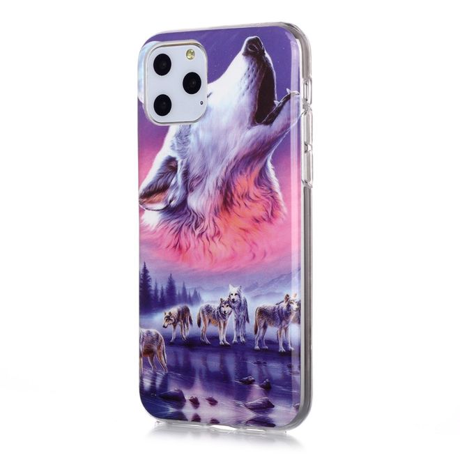 Coque pour iPhone 11 Pro - Coque souple en TPU - Fluorescente - Loup hurlant