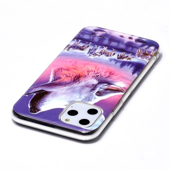 Coque pour iPhone 11 Pro - Coque souple en TPU - Fluorescente - Loup hurlant