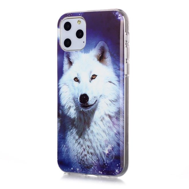 iPhone 11 Pro Hülle - TPU Softcase - fluoreszierend - weisser Wolf